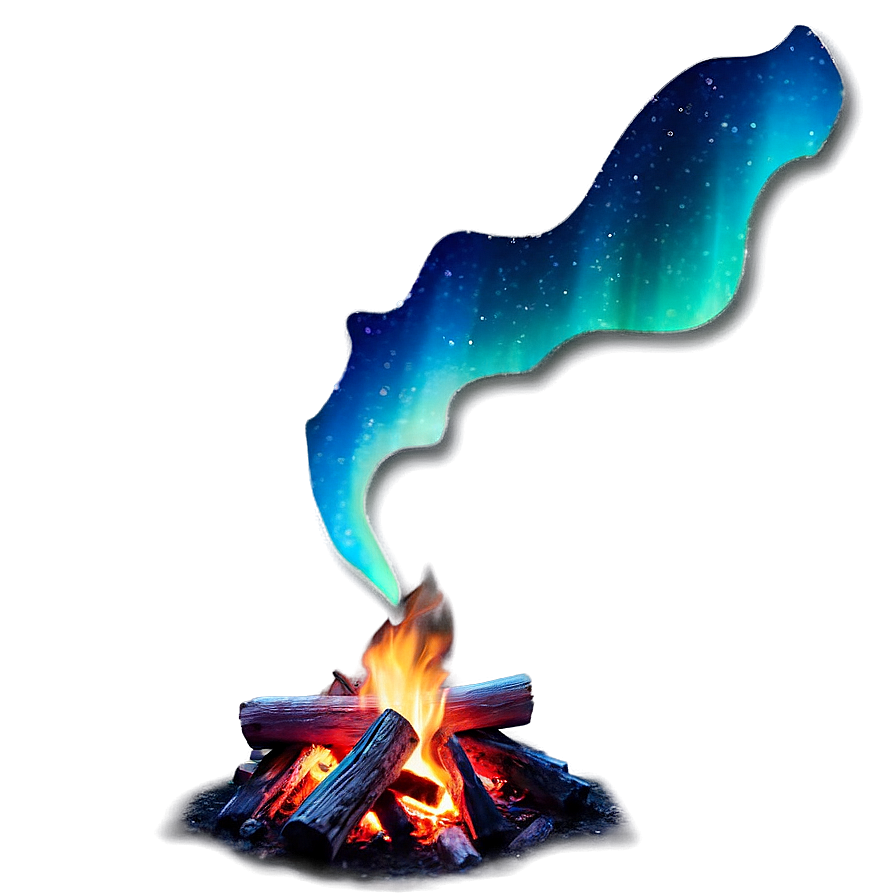 Campfire And Northern Lights Png Fji88 PNG image