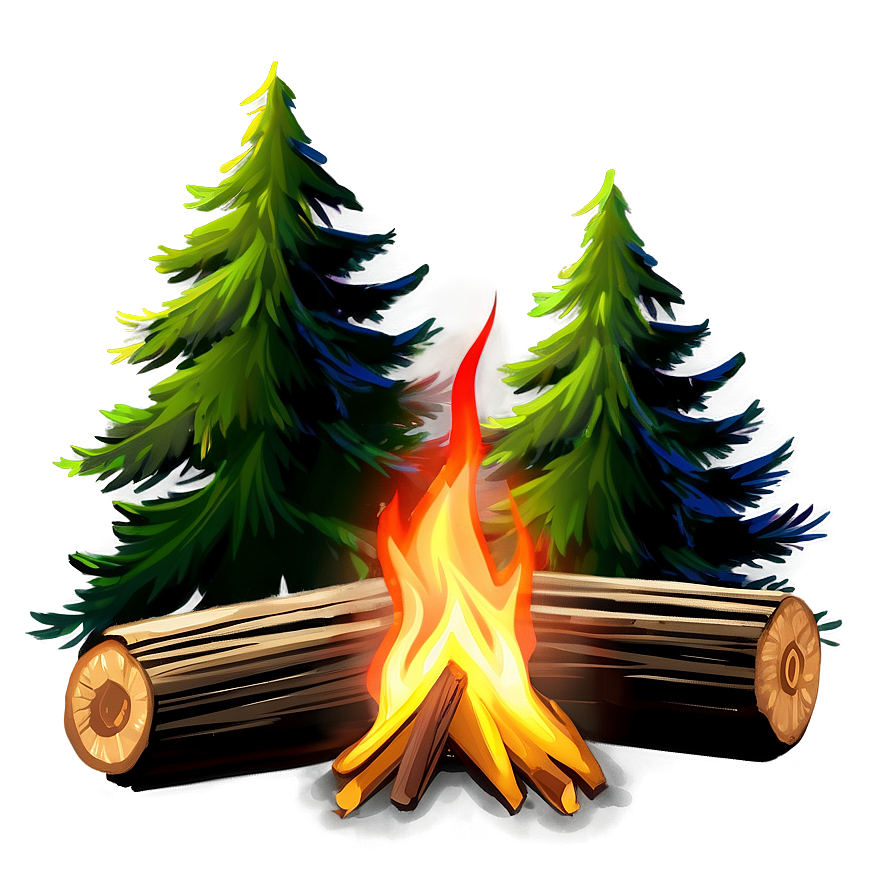 Campfire And Pine Trees Png 42 PNG image