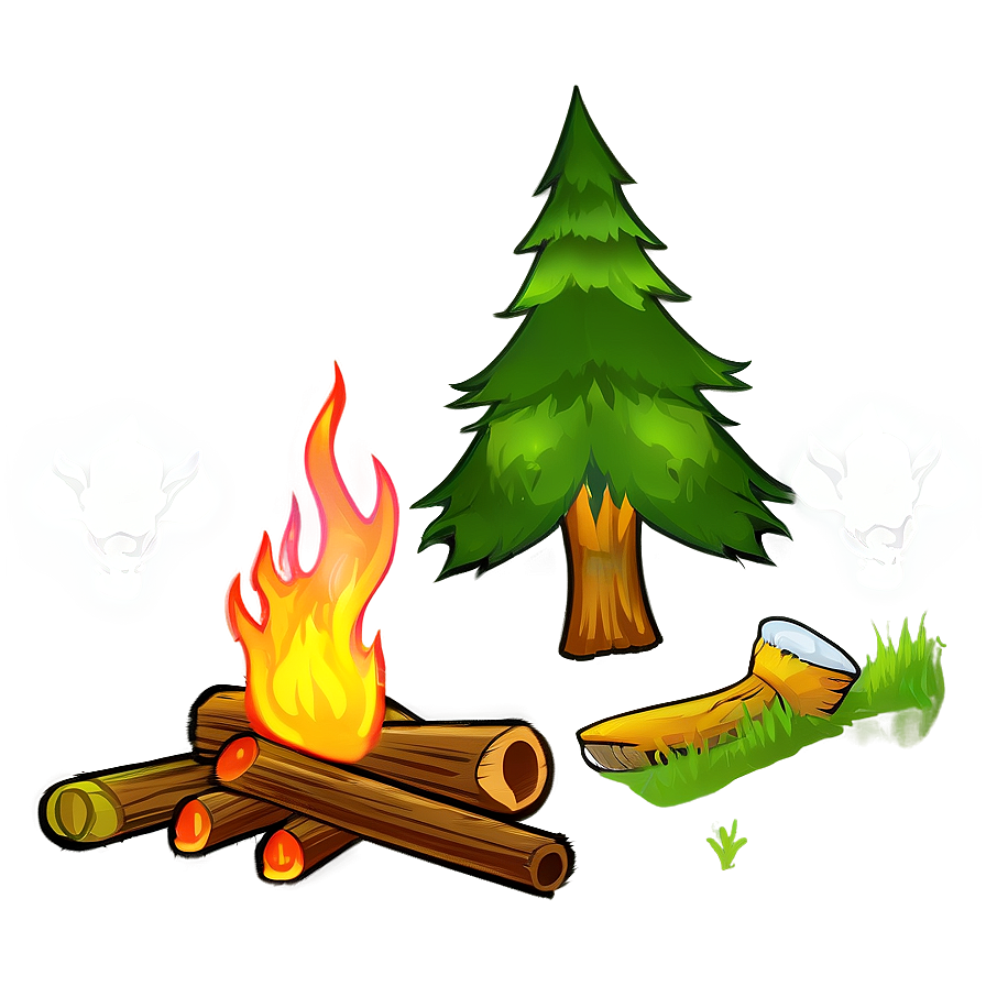 Campfire And Wildlife Png 05242024 PNG image