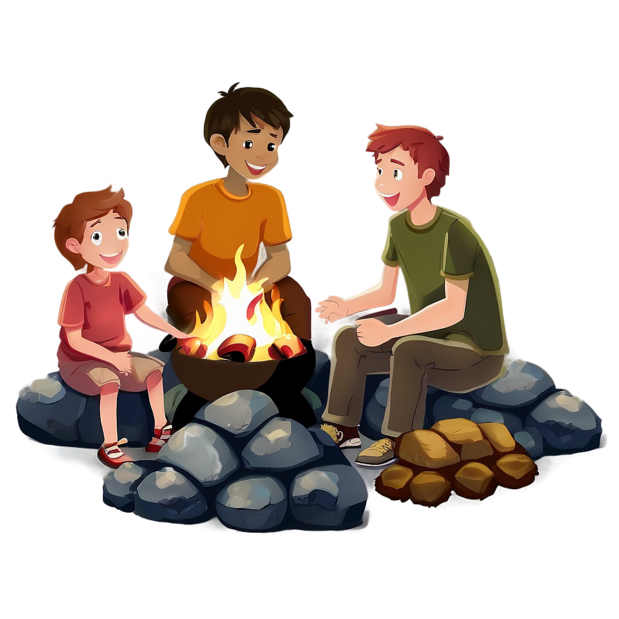 Campfire With Friends Png Vvy PNG image