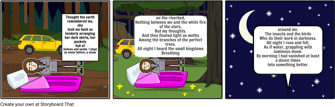Camping Themed Comic Strip PNG image