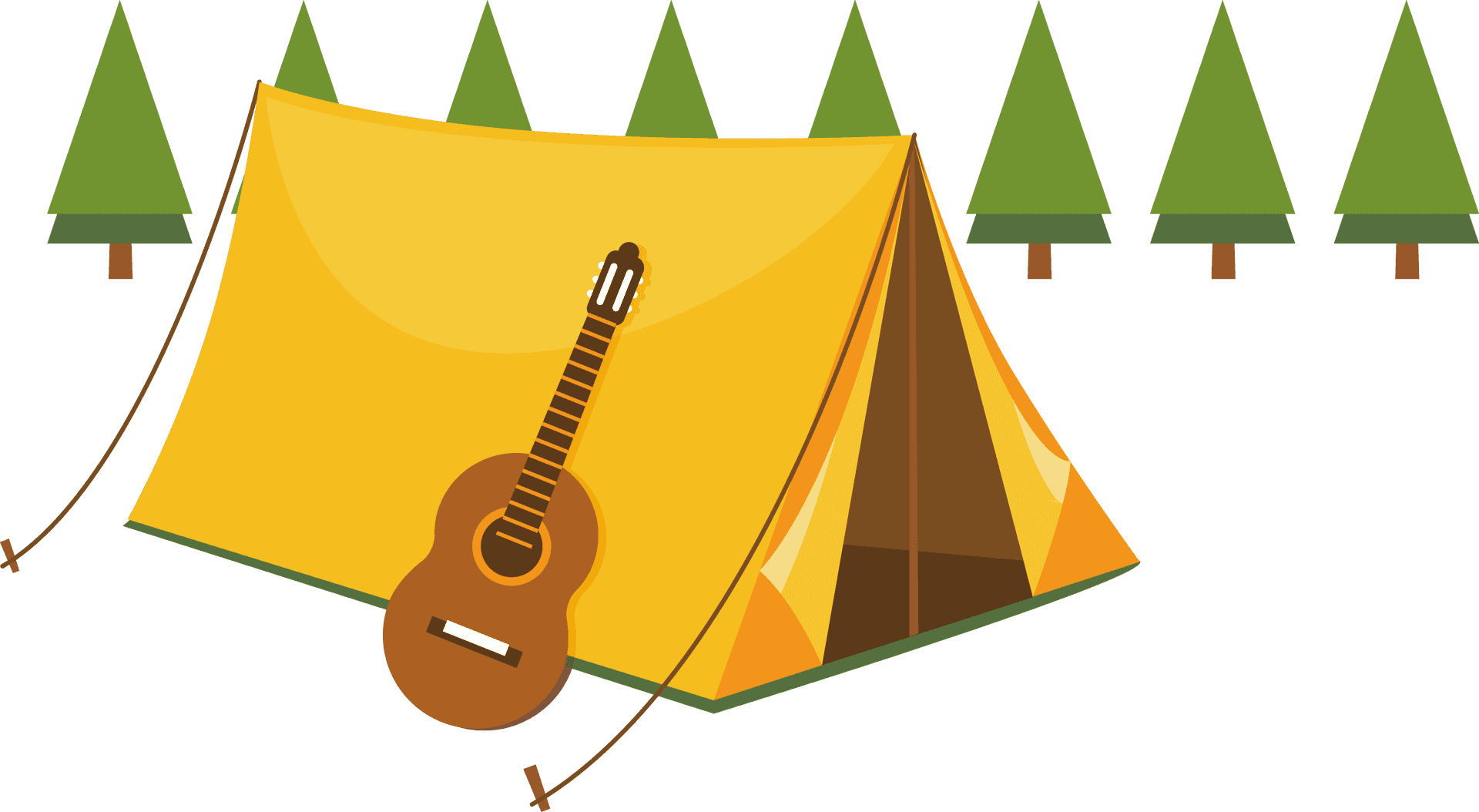 Campingwith Guitar Vector Illustration PNG image