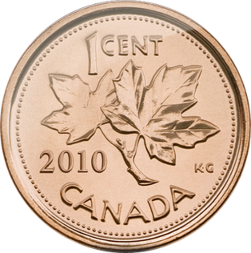 Canadian Penny2010 Maple Leaves PNG image