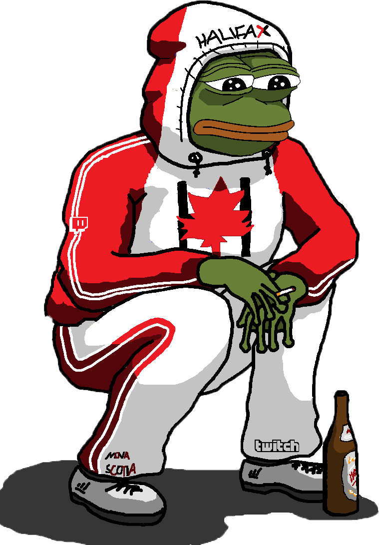 Canadian Pepe Meme Illustration PNG image