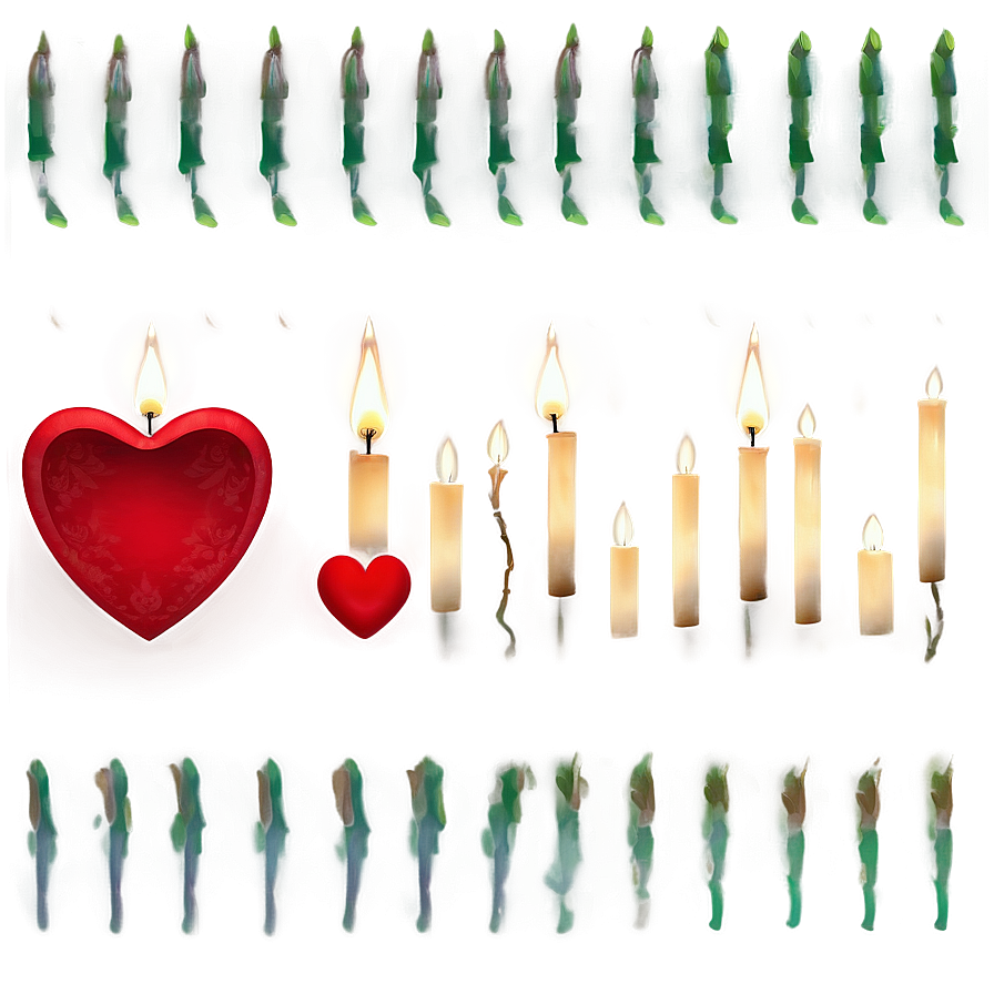 Candle Light Heart Shape Png Efr52 PNG image