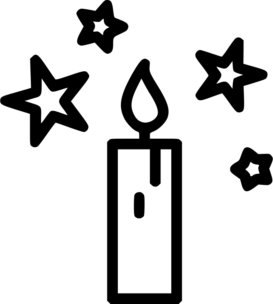 Candleand Stars Graphic PNG image