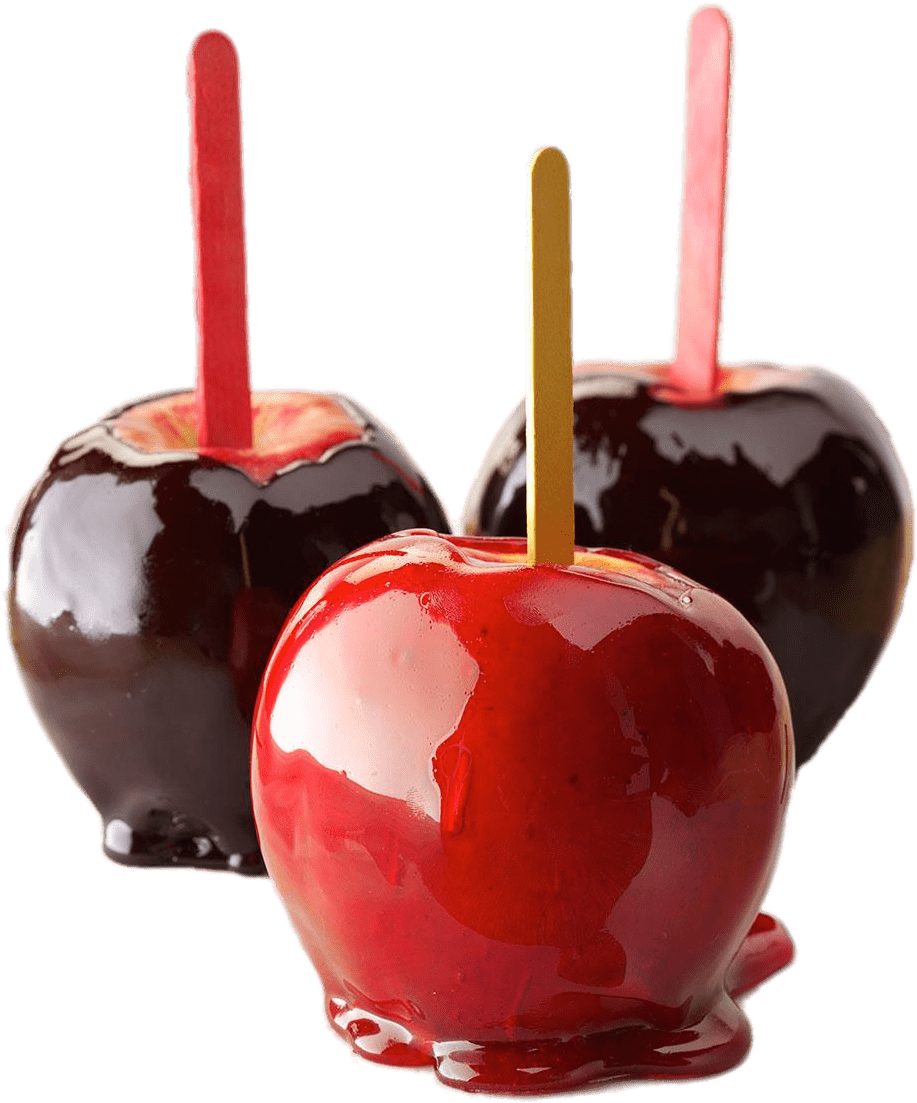 Candy Appleson Sticks PNG image