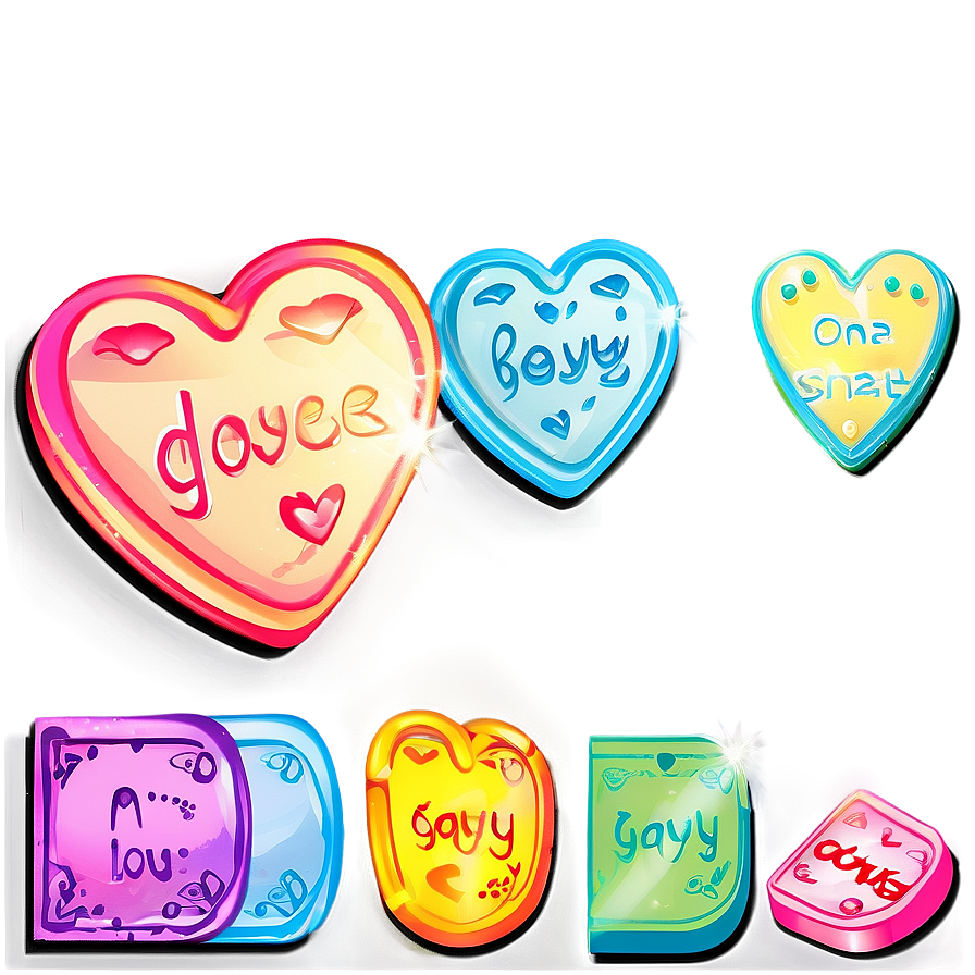 Candy Hearts And Messages Png Cok24 PNG image