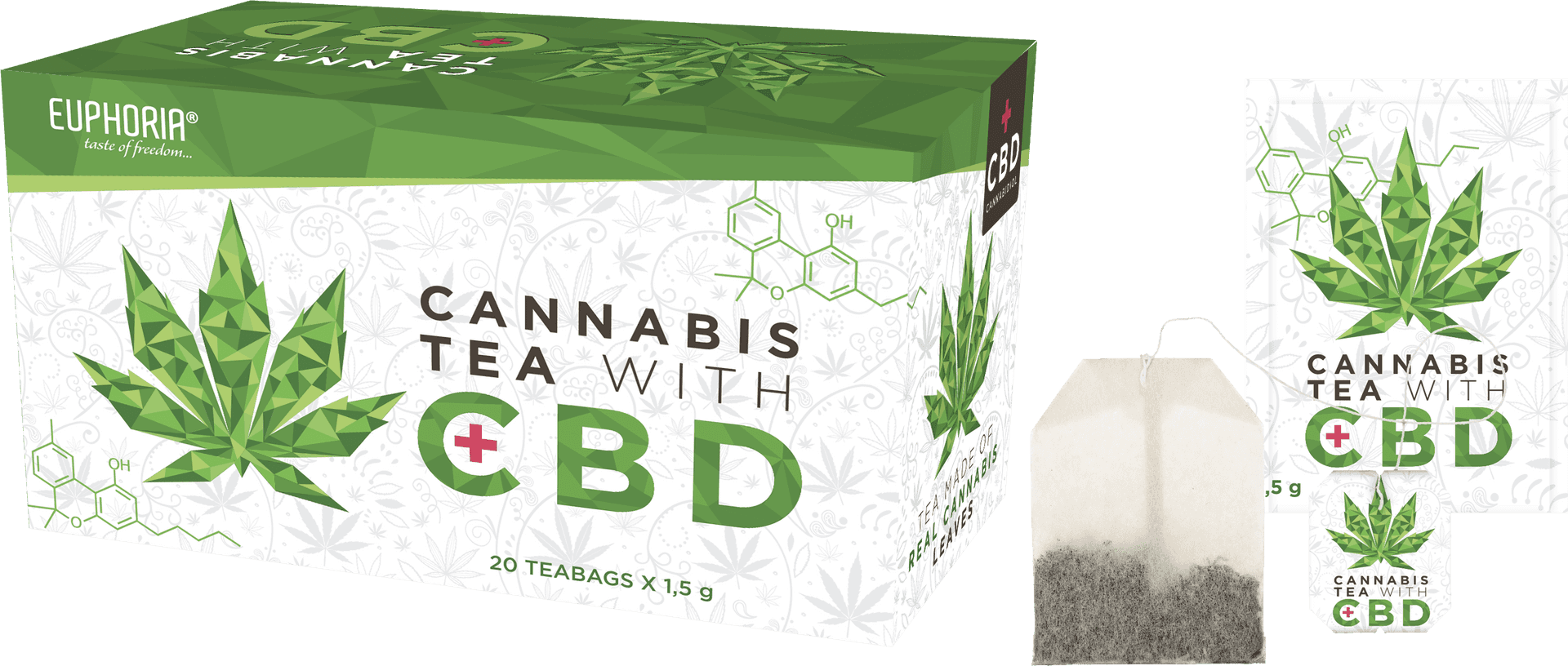 Cannabis C B D Tea Product Packaging PNG image