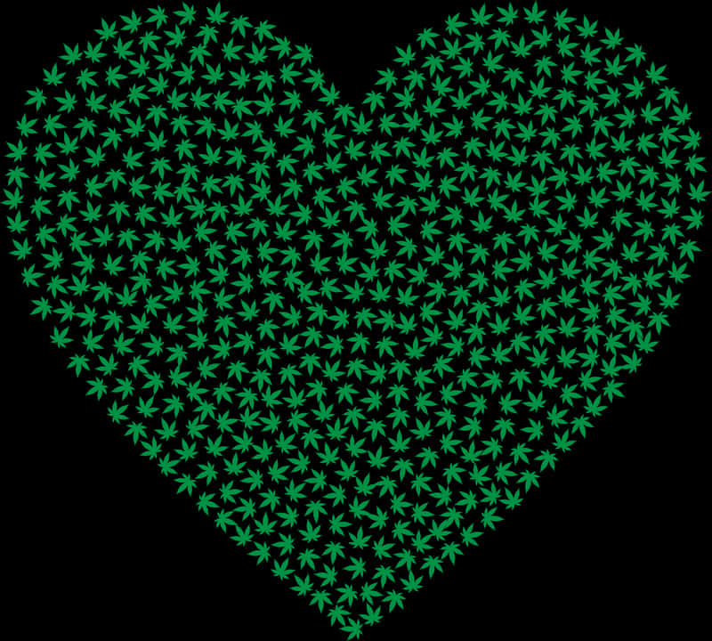 Cannabis Heart Pattern Graphic PNG image