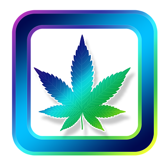 Cannabis Leaf Icon Neon Outline PNG image