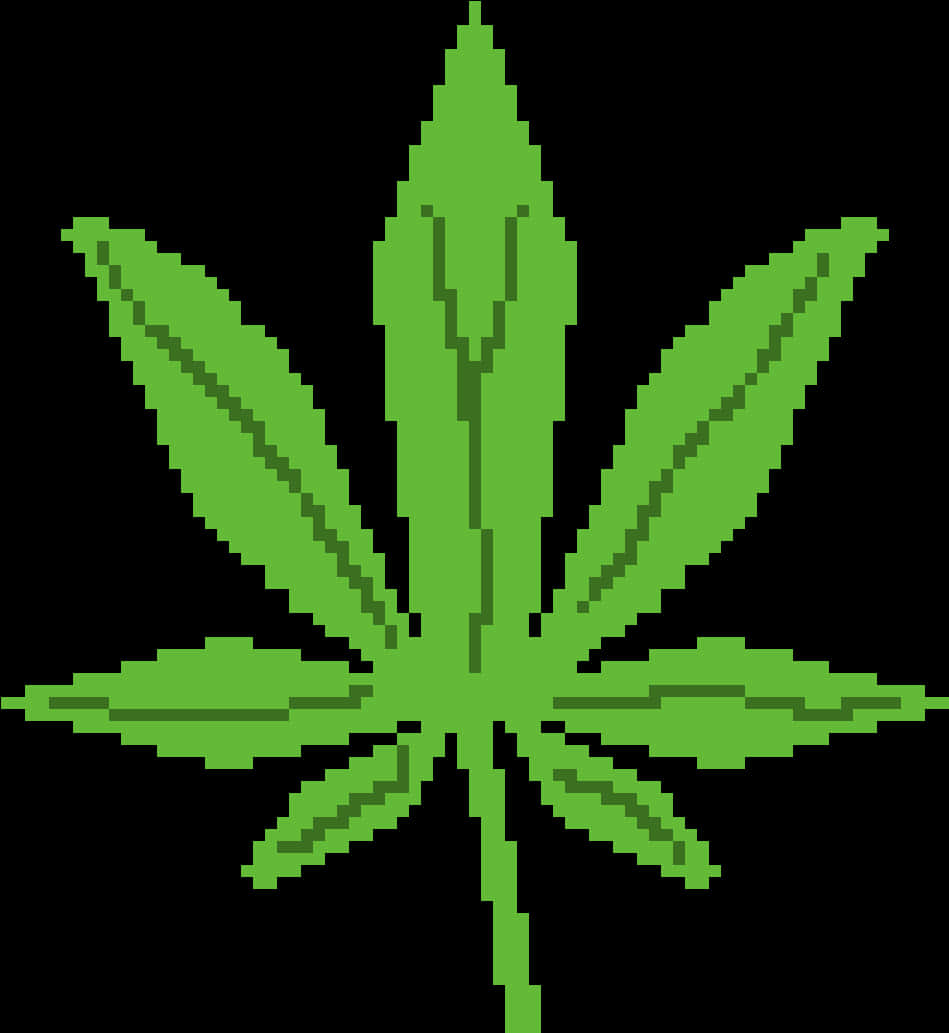Cannabis Leaf Pixel Art PNG image