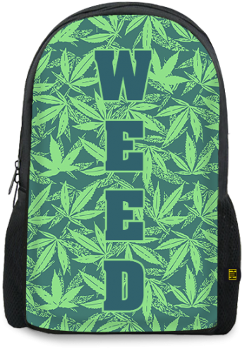 Cannabis Leaf Print Backpack PNG image