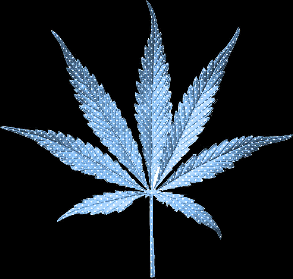 Cannabis Leaf Sparkling Dew Drops PNG image