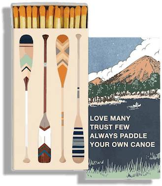 Canoe Paddle Matches Box Art PNG image