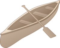 Canoeand Paddle Icon PNG image