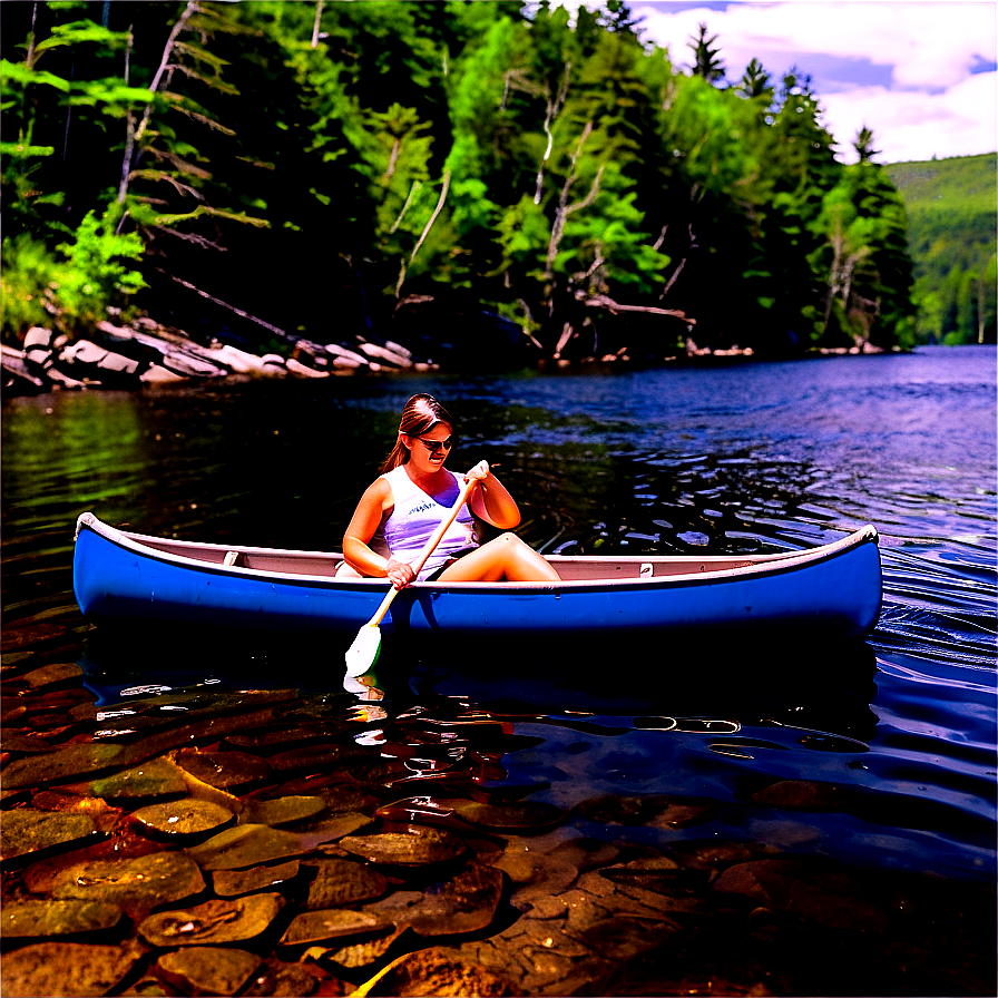 Canoeing On Maine's Lakes Png 06202024 PNG image