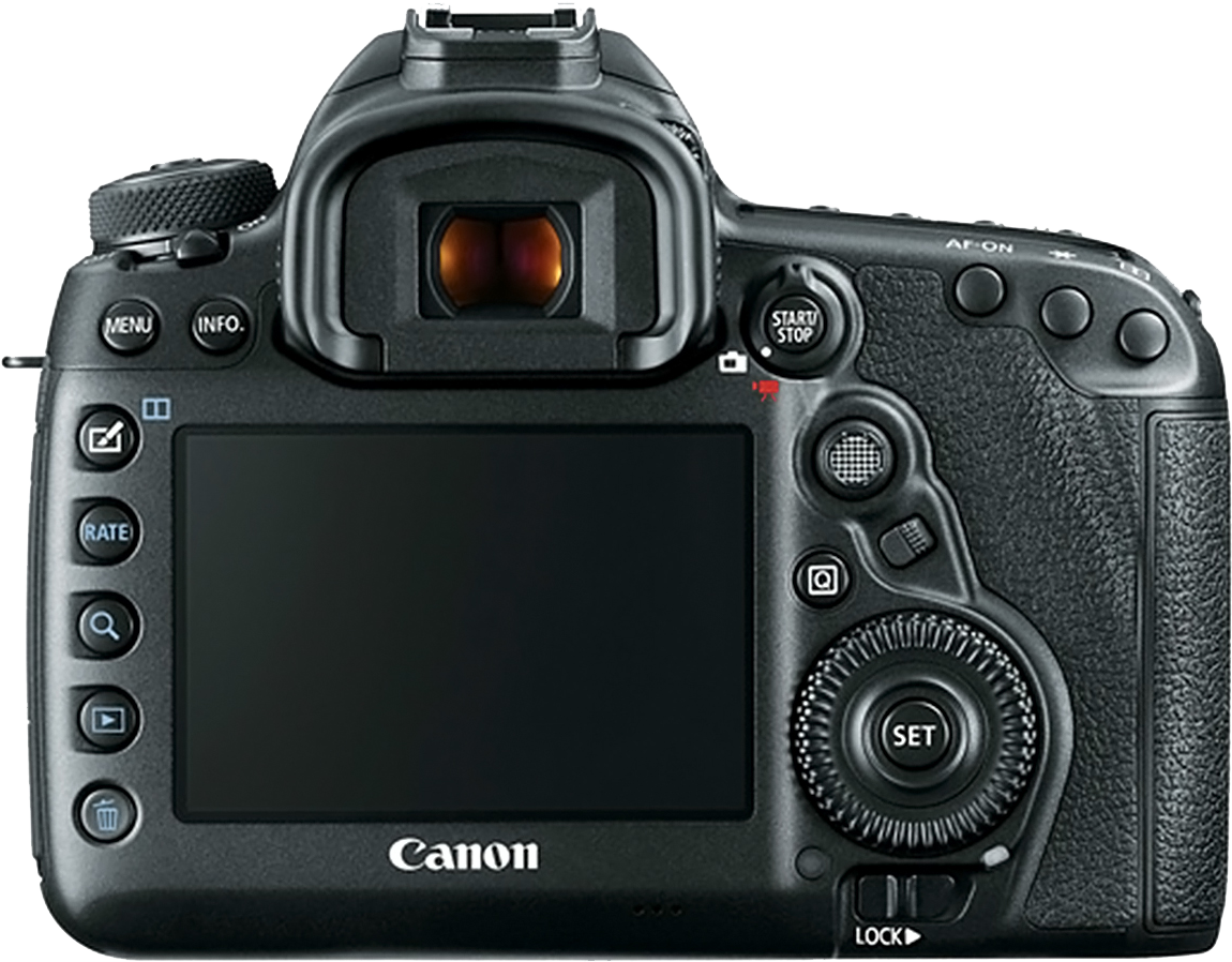 Canon D S L R Camera Back View PNG image