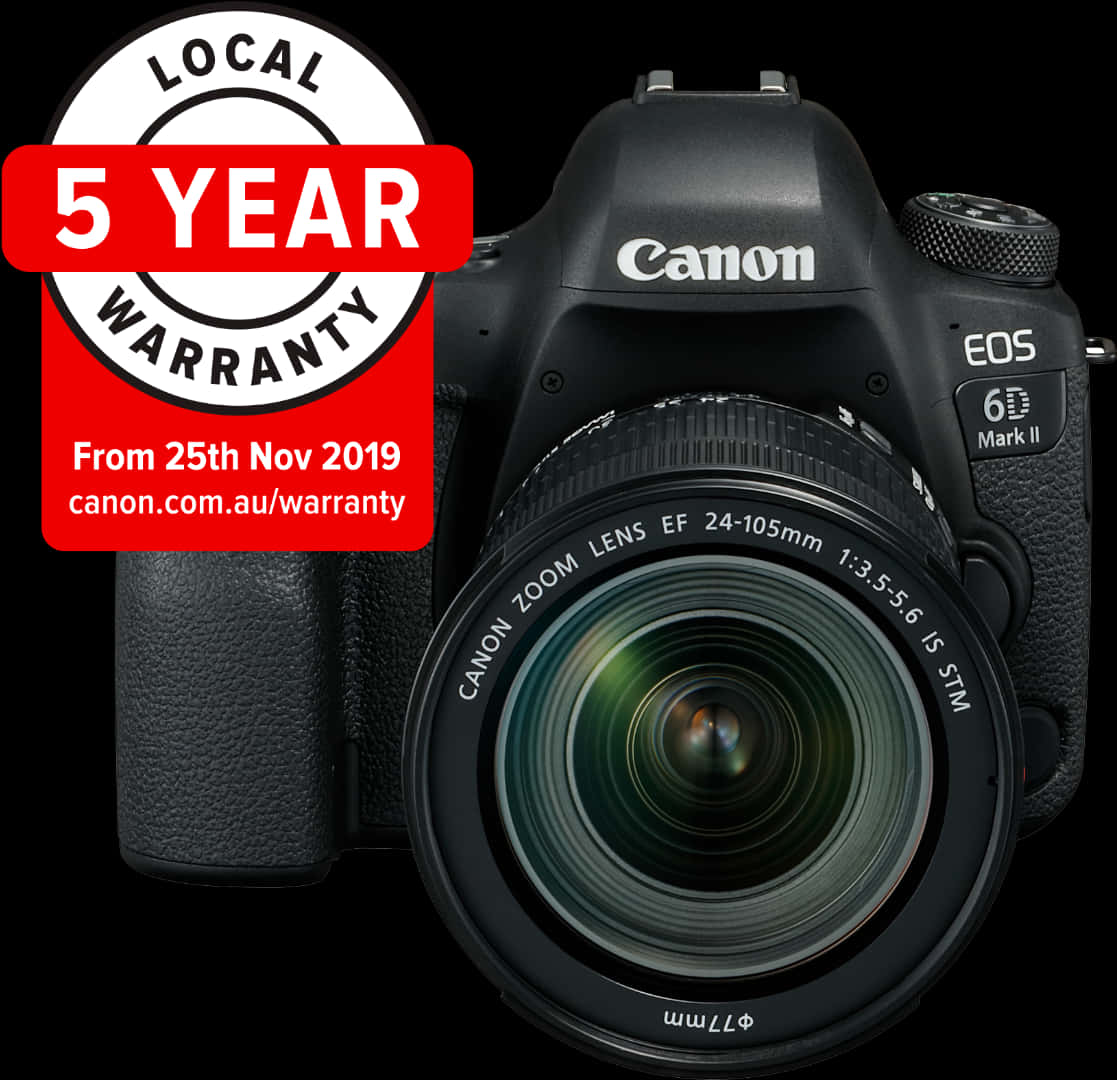 Canon E O S6 D Mark I I5 Year Warranty Promotion PNG image