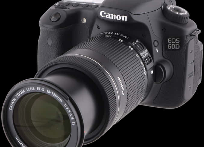 Canon E O S60 D D S L R Camerawith Lens PNG image