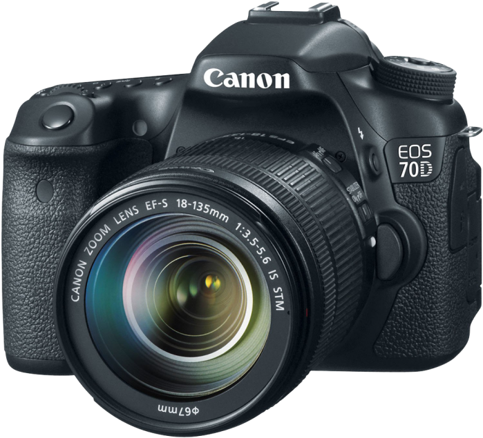 Canon E O S70 D D S L R Camerawith Lens PNG image