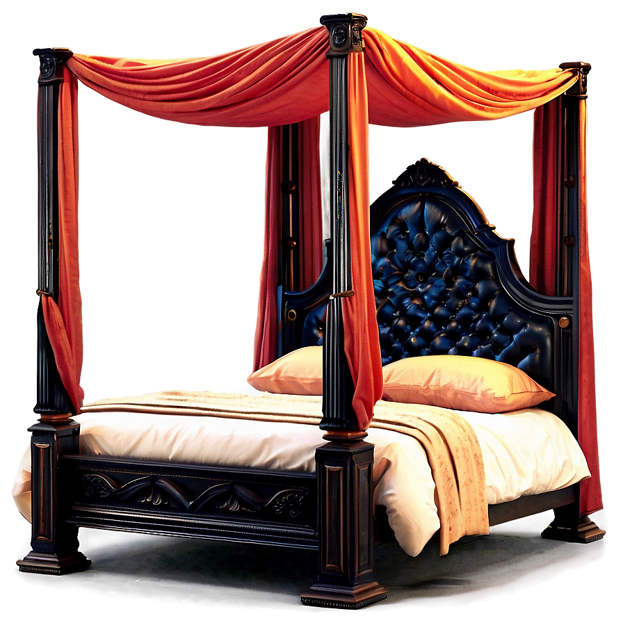 Canopy Bed Elegant Style Png Dip PNG image