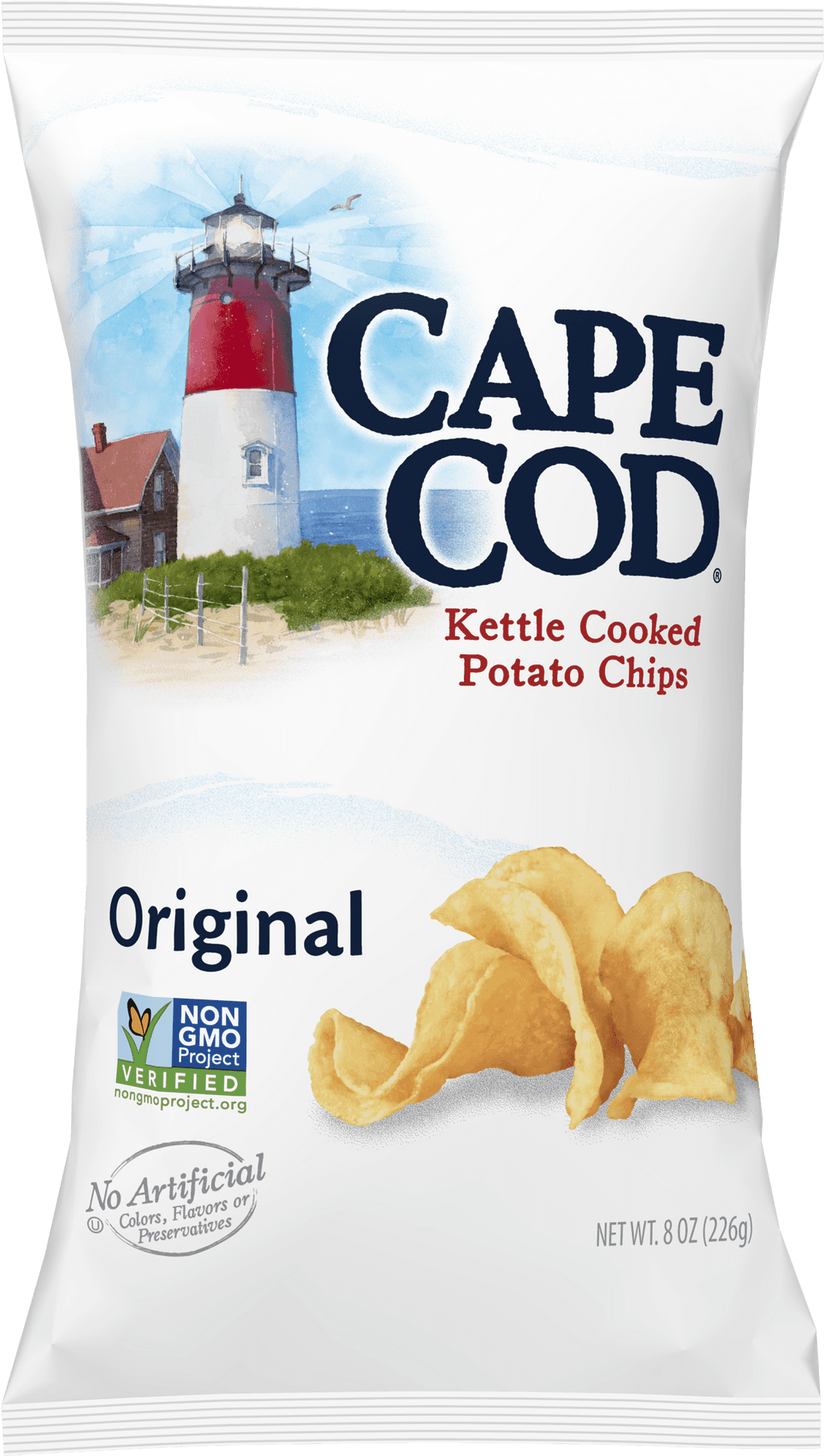 Cape Cod Original Kettle Cooked Potato Chips Bag PNG image