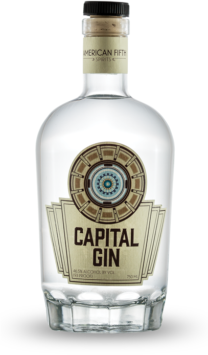 Capital Gin Bottle American Fifth Spirits PNG image