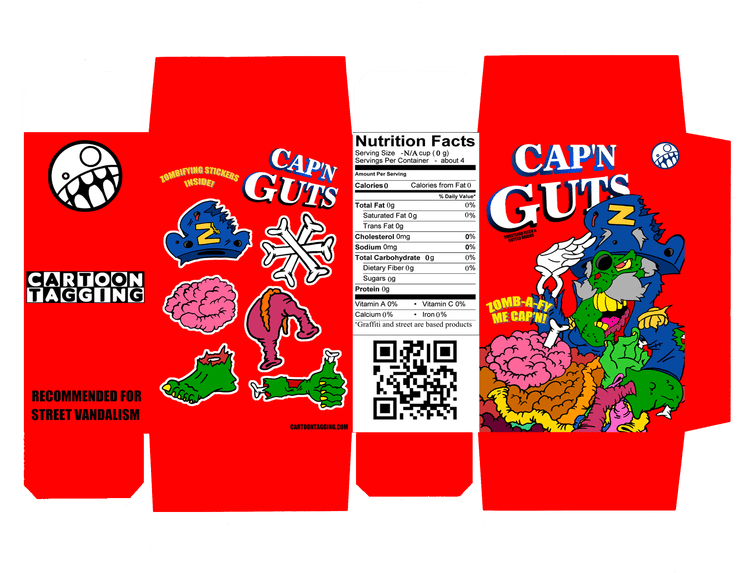 Capn Guts Cereal Box Design PNG image
