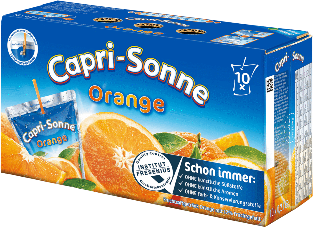 Capri Sonne Orange Packaging PNG image