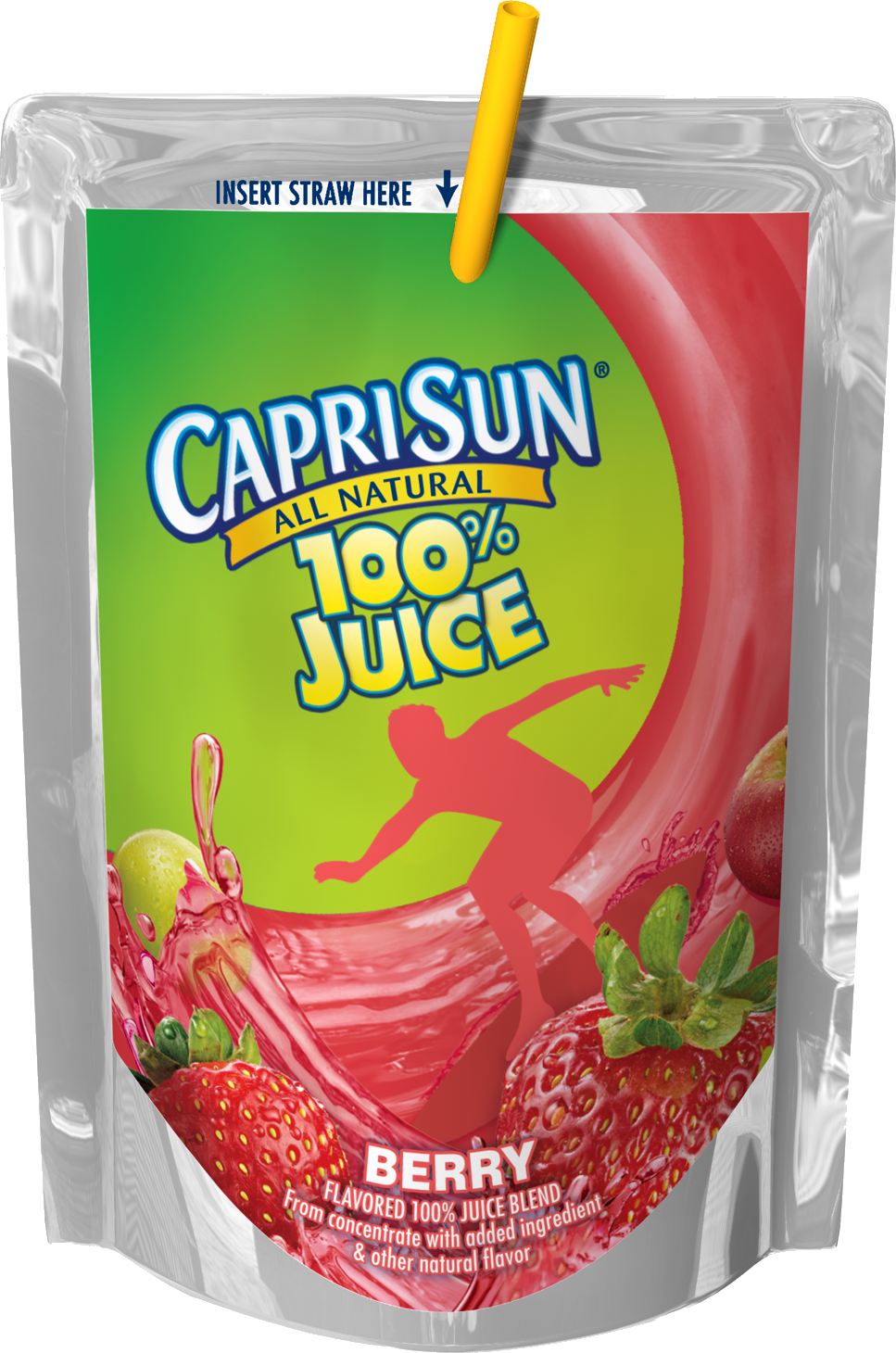 Capri Sun Berry100 Percent Juice Pouch PNG image