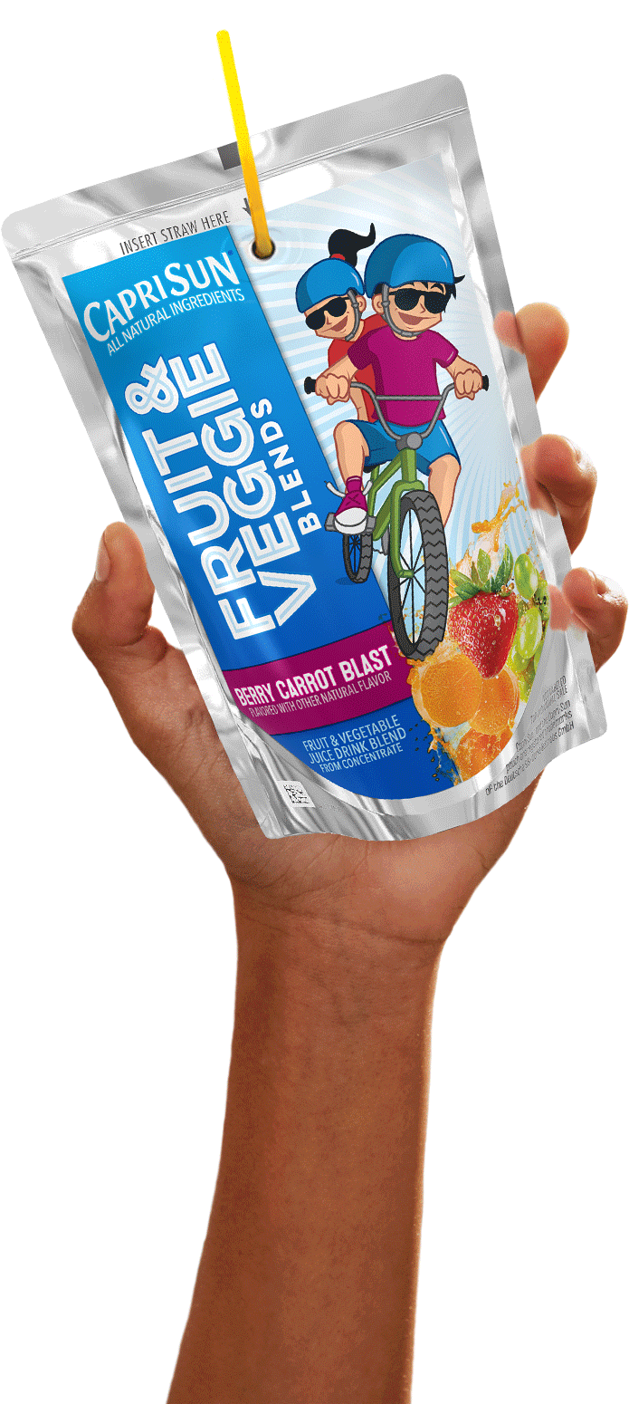 Capri Sun Fruitand Veggie Blends Berry Carrot Blast Pouch PNG image