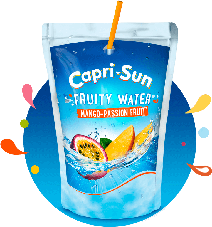 Capri Sun Fruity Water Mango Passion Fruit Pouch PNG image