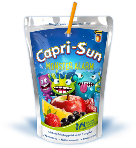 Capri Sun Monster Alarm Drink Pouch PNG image