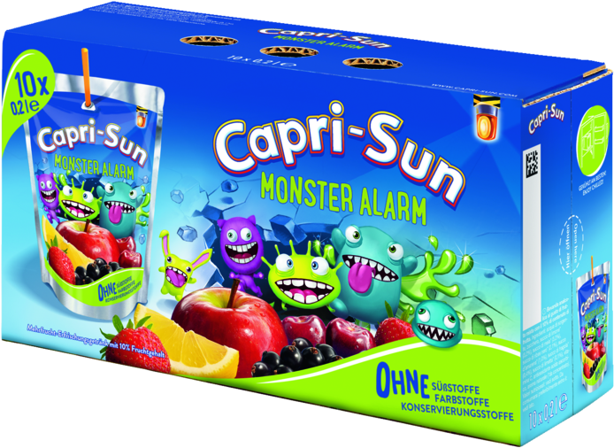 Capri Sun Monster Alarm Packaging PNG image