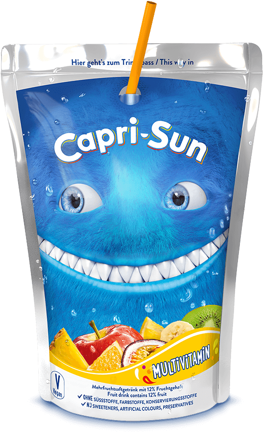 Capri Sun Multivitamin Animated Character Pouch PNG image