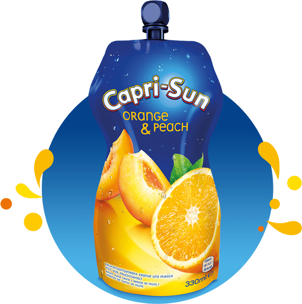 Capri Sun Orange Peach Pouch PNG image