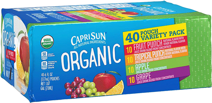 Capri Sun Organic Variety Pack PNG image