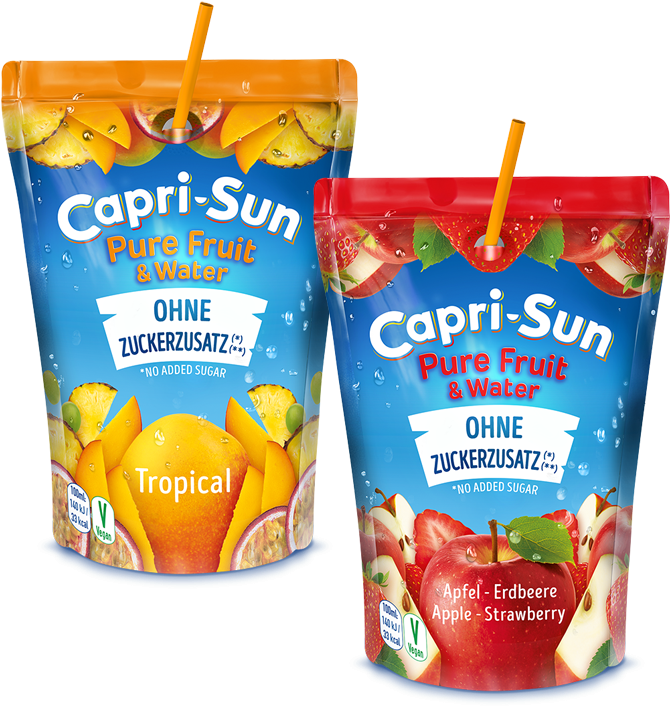 Capri Sun Pure Fruitand Water Flavors PNG image