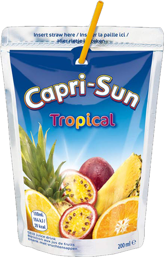 Capri Sun Tropical Flavor Pouch PNG image