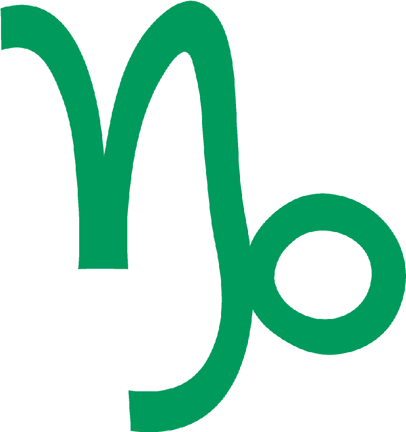 Capricorn Zodiac Symbol Green PNG image