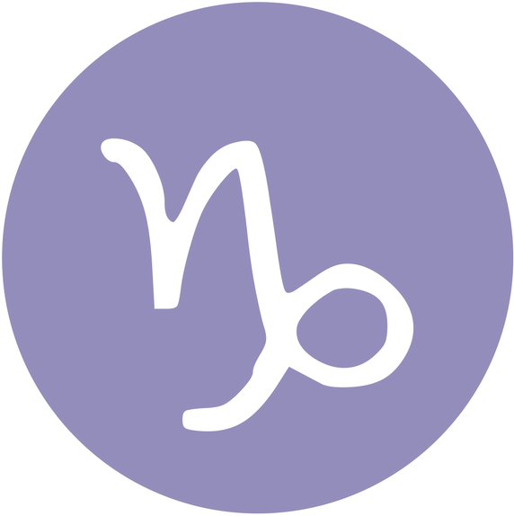 Capricorn Zodiac Symbol Purple Background PNG image