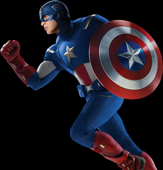 Captain America Action Pose PNG image