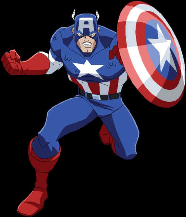 Captain America Animated Charge PNG image