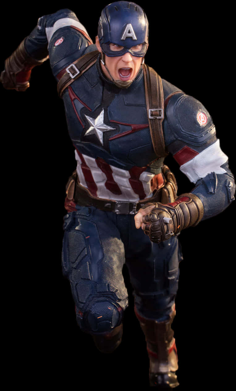 Captain America In Action PNG image