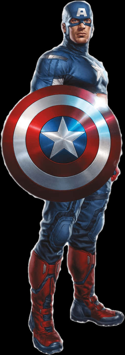 Captain America With Shield PNG image