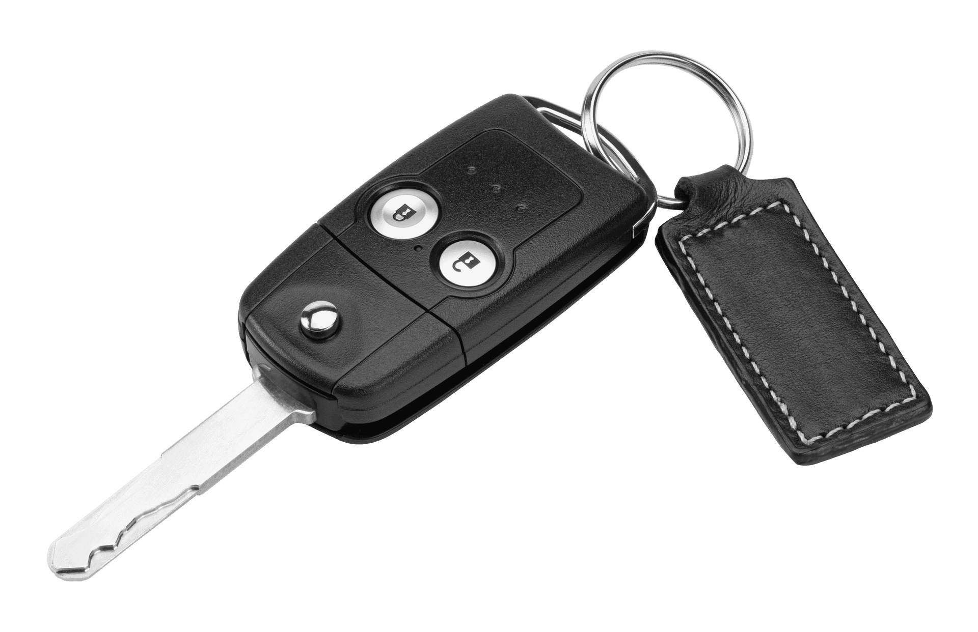 Car Key Fobwith Leather Tag PNG image