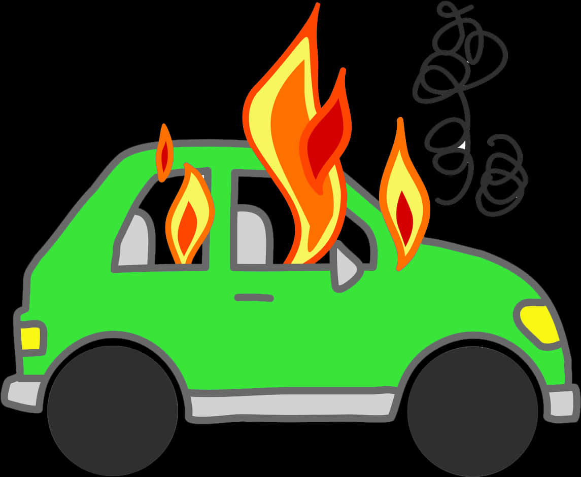 Car On Fire Clipart PNG image