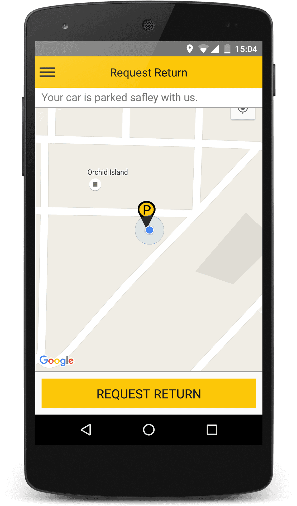 Car Parking Location Mobile App Screen PNG image