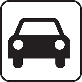 Car Symbol Blackand White PNG image